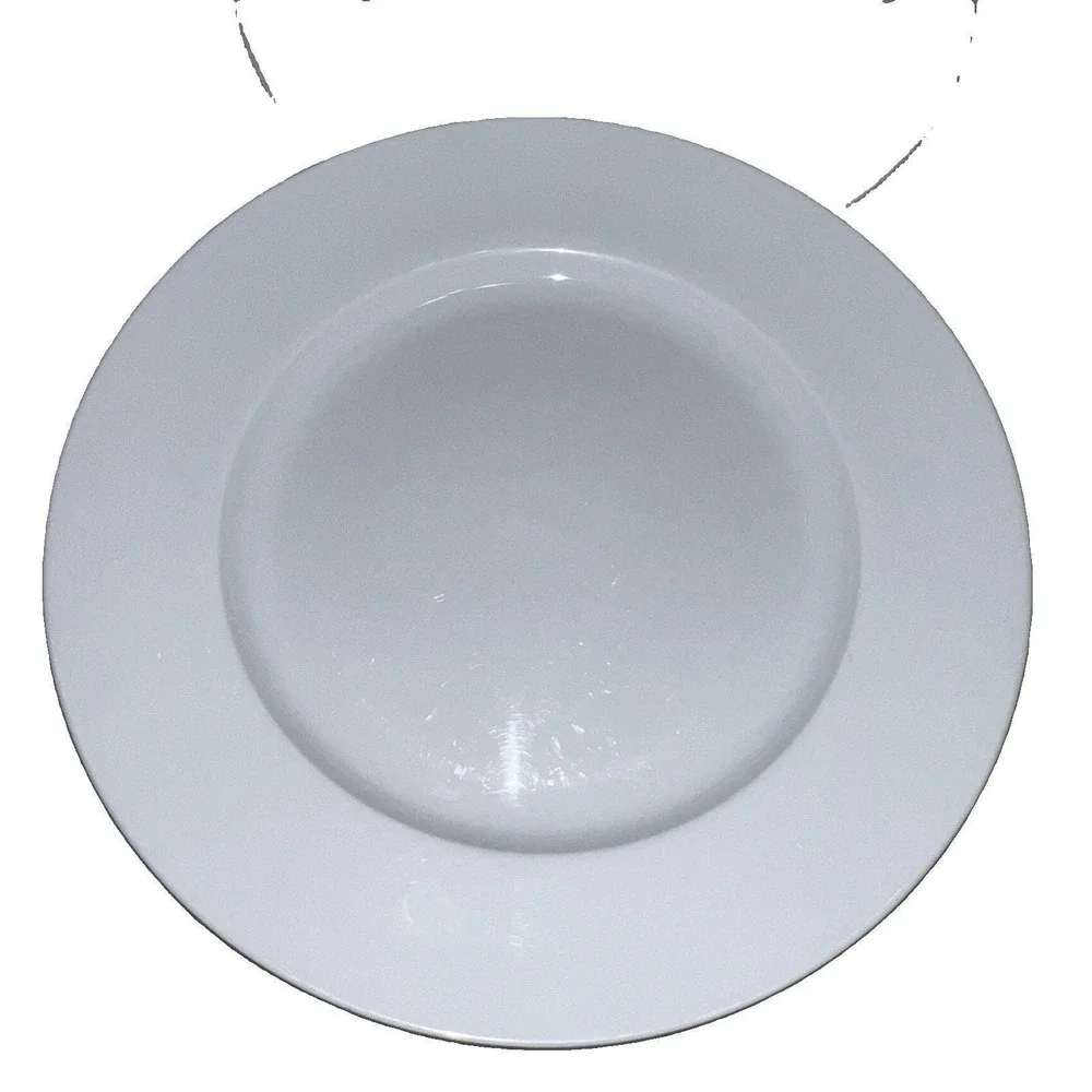 Pier 1 Luminous Porcelain White Coupe Dinner Plates 10 1/2